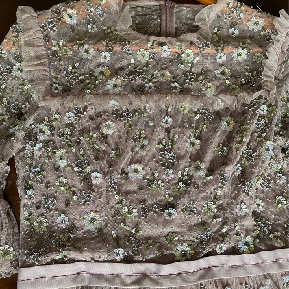 NWT Needle & Thread Pink Embellished Midi Dress - Picture 6 of 11